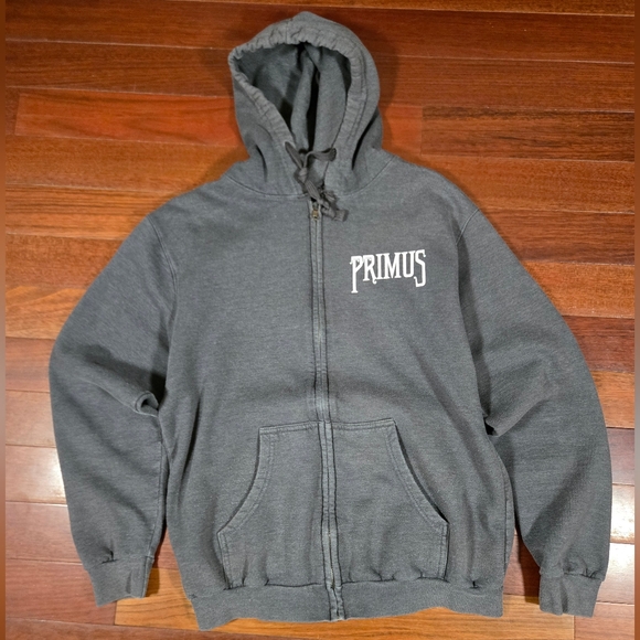 Vintage Primus Tultex Gray Zip-Up Hoodie Mens Size Medium - Picture 1 of 8